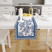 Blue Flowers Table Runner 140x45CM-1